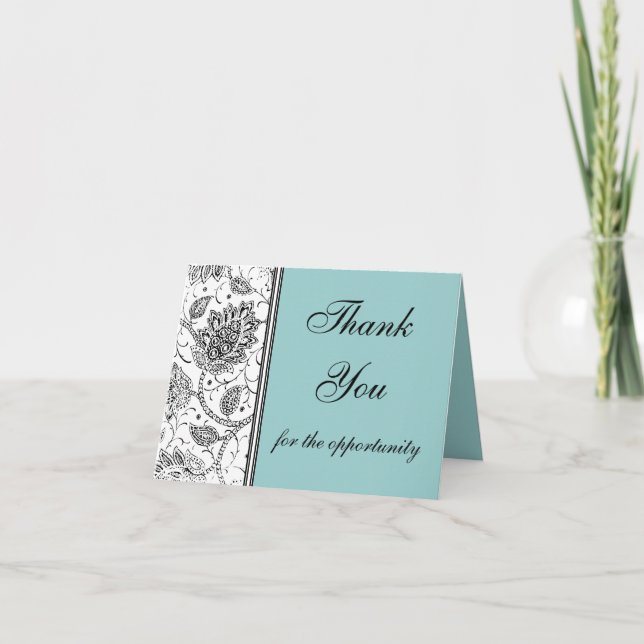 Cartes de Merci Toile Bleue, Personnalisées (Devant)
