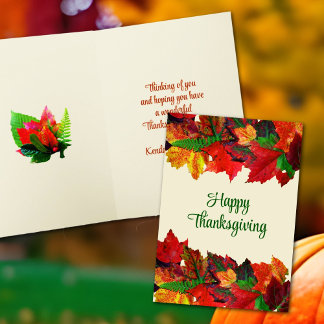 Cartes de message bon thanksgiving