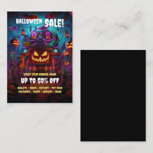 Cartes de mini-flyers pour soldes de fête d'Hallow