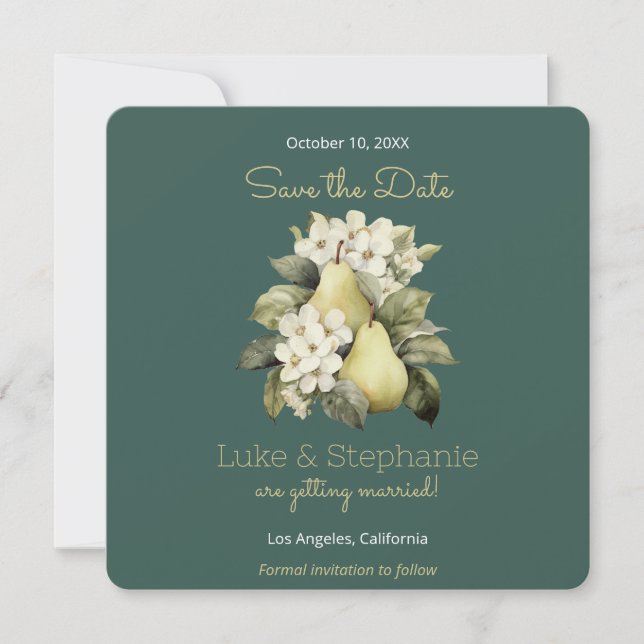 Cartes de mise en garde carrées vert sauge et or e (Devant)