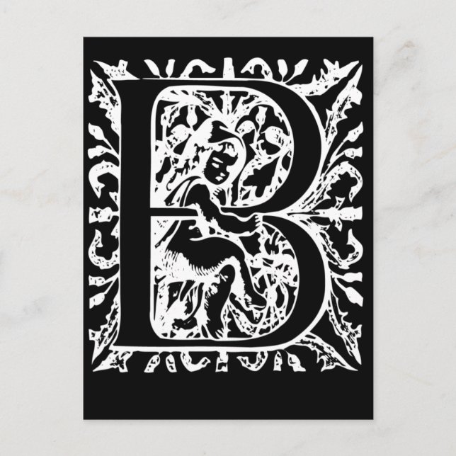 Cartes de monogramme noir et blanc (Devant)