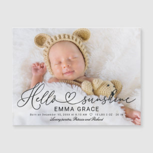 Cartes de naissance photo avec un joli script