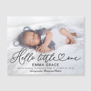 Cartes de naissance photo avec un joli script