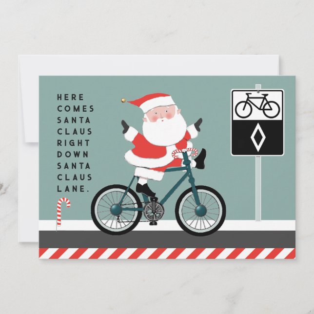 Cartes de Noël amusantes à vélo (Devant)