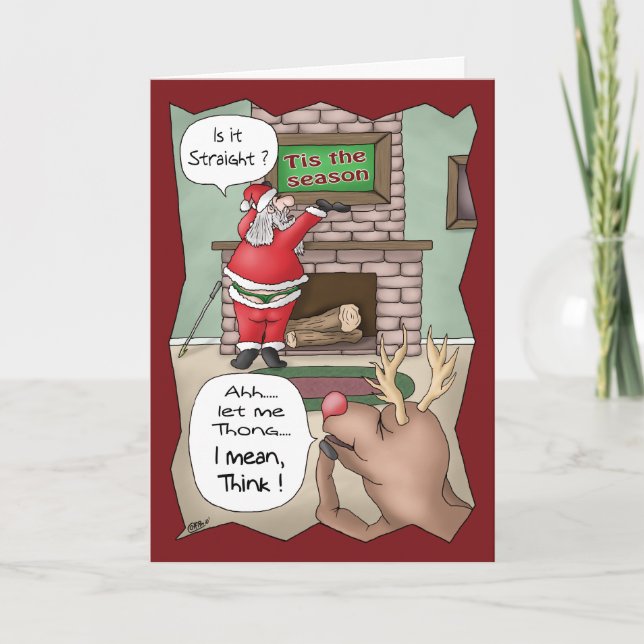 Cartes de Noël amusantes : "C'est la saison (Devant)