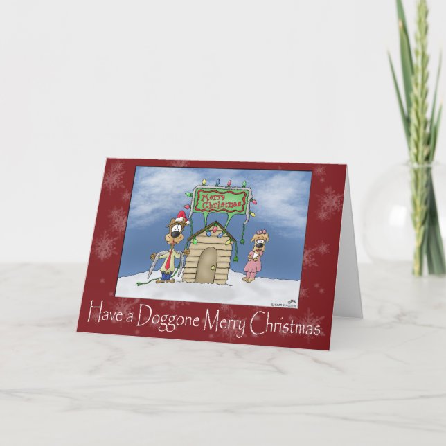 Cartes de Noël amusantes : Joyeux Noël de Doggone (Devant)