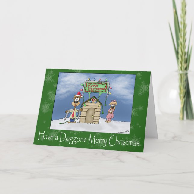 Cartes de Noël amusantes : Joyeux Noël de Doggone (Devant)