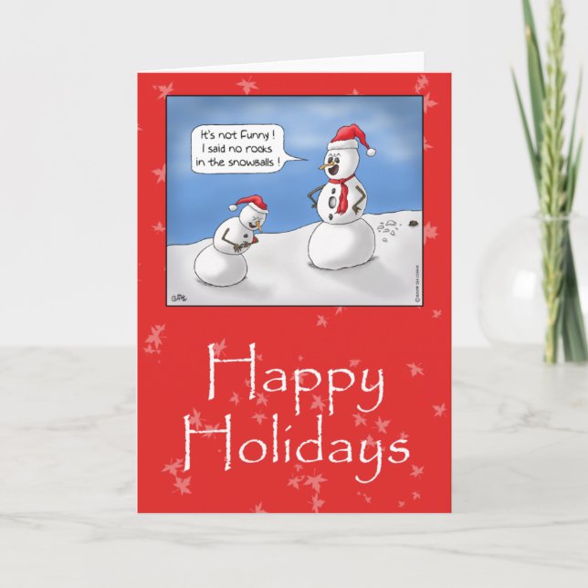 Cartes de Noël amusantes : Pas de rochers ! (Devant)