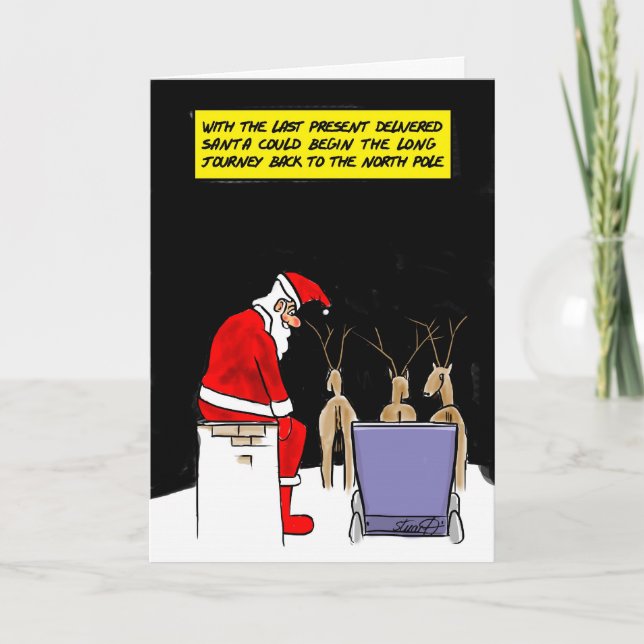 Cartes de Noël amusantes : Père Noël fait (Devant)