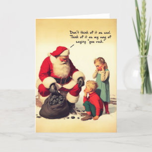 Cartes de Noël amusantes - Père Noël Rocks Vintage