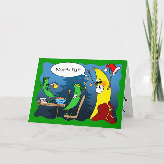 Cartes de Noël amusantes | Salutation banane de va (Devant)