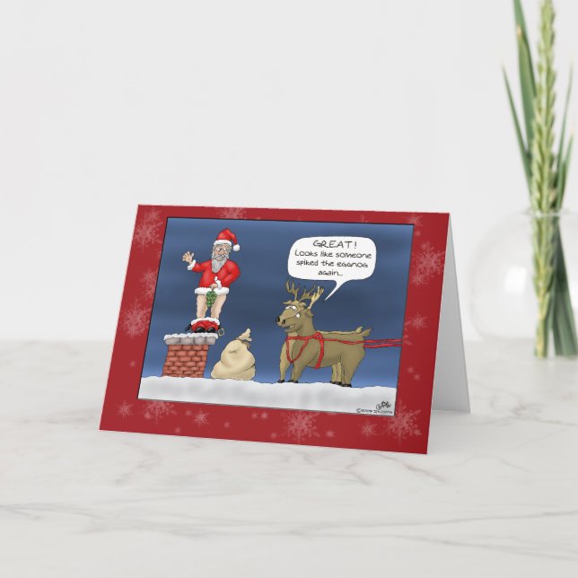 Cartes de Noël amusantes : Spiked the Eggnog (Devant)