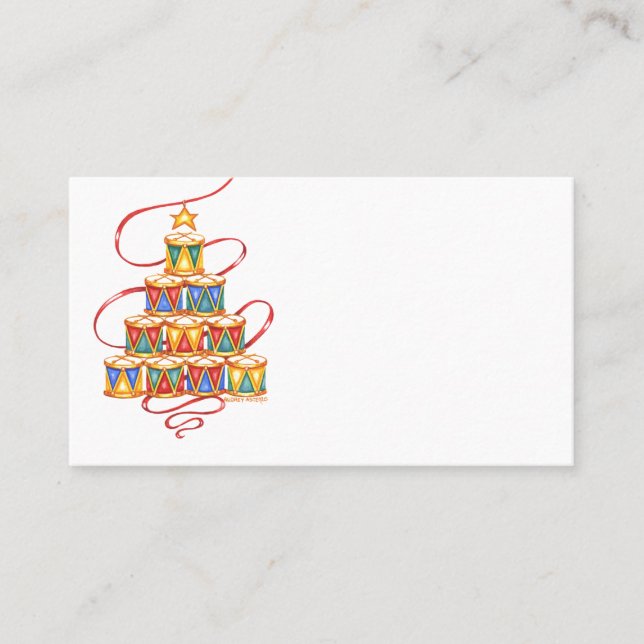 Cartes de Noël Arbre de Tambours (Devant)