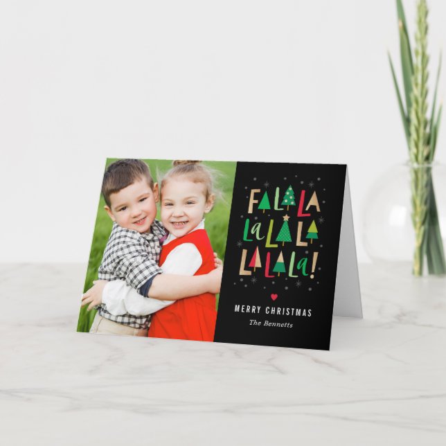 Cartes de Noël aux arbres joyeux (Devant)