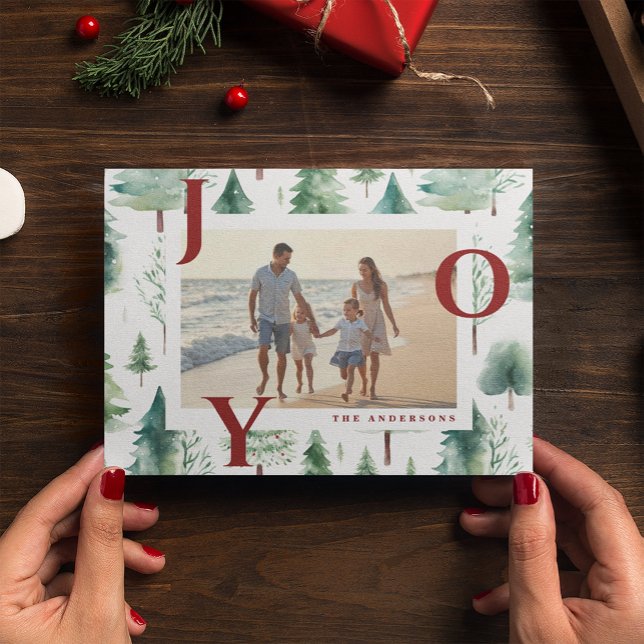 Cartes de Noël avec arbres de Noël Red Joy (Créateur téléchargé)