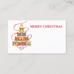 Cartes de Noël avec nom Arbre de Tambours Joyeux N