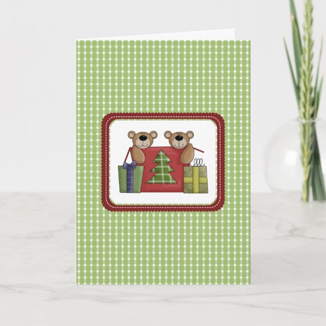 Cartes de Noël Beary mignonne (Devant)