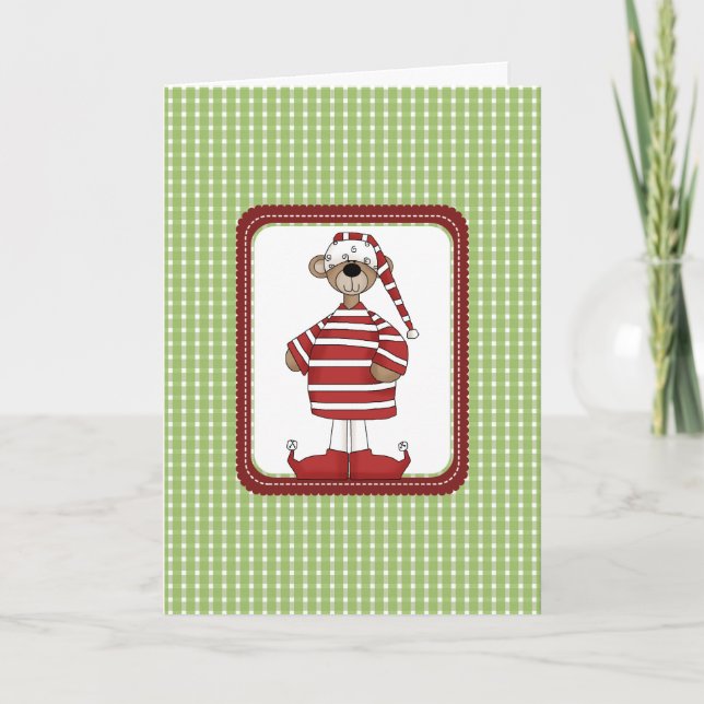 Cartes de Noël Beary mignonne (Devant)
