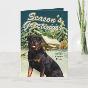 Cartes de Noël Cabine de neige Rottweiler