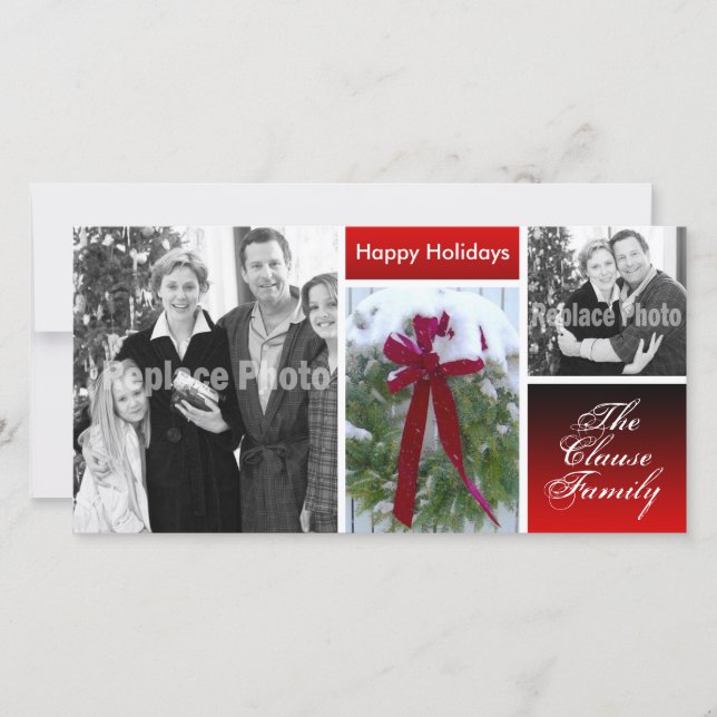 Cartes de Noël customisées Modèle photo de vacance (Devant)
