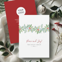 Cartes de Noël d'affaires Botanique Holly & Berrie