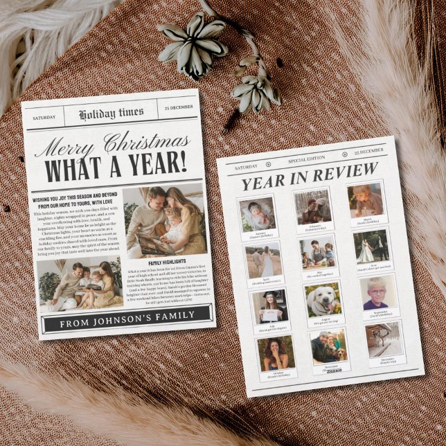 Cartes de Noël dans le journal amusant que par an (Créateur téléchargé)