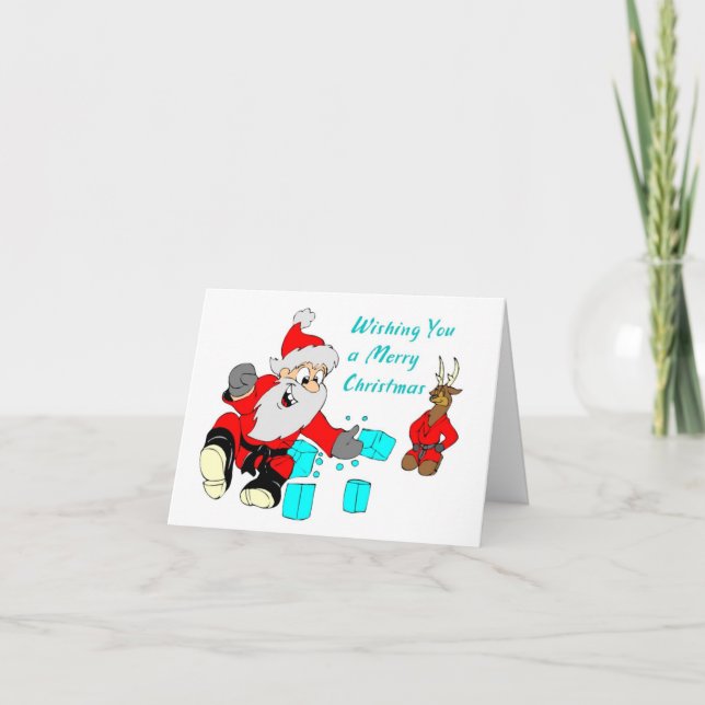 Cartes de Noël d'arts martiaux de Père Noël de (Devant)