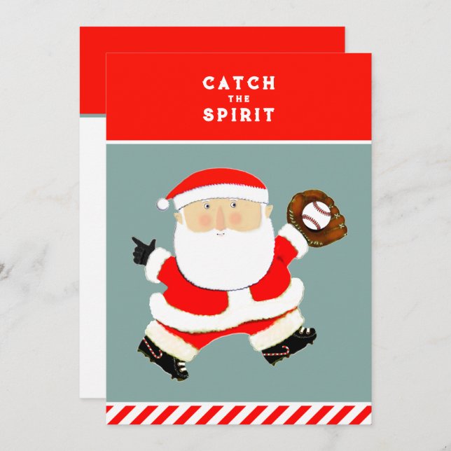 Cartes de Noël de baseball (Devant / Derrière)