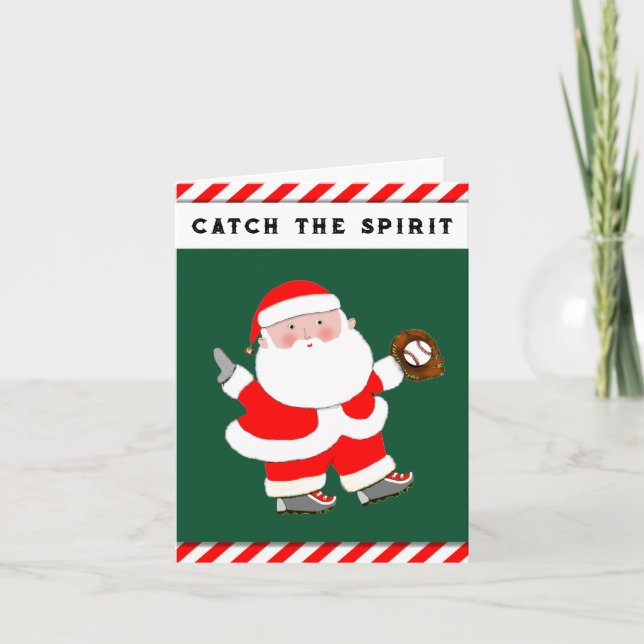 Cartes de Noël de baseball amusantes (Devant)