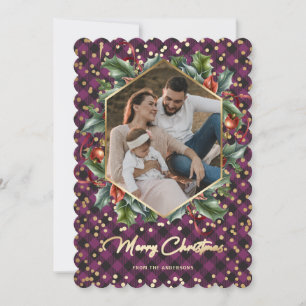 Cartes de Noël de Buffalo violet de couronne
