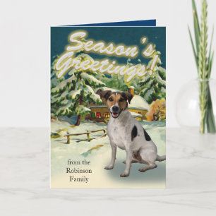 Cartes de Noël de cabine de neige de Jack Russell