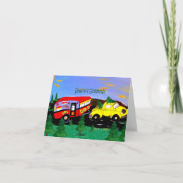 Cartes de Noël de campeurs de jambon en conserve r