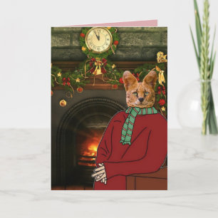 Cartes de Noël de chat portant un pull