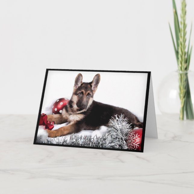 Cartes de Noël de chien berger allemand (Devant)