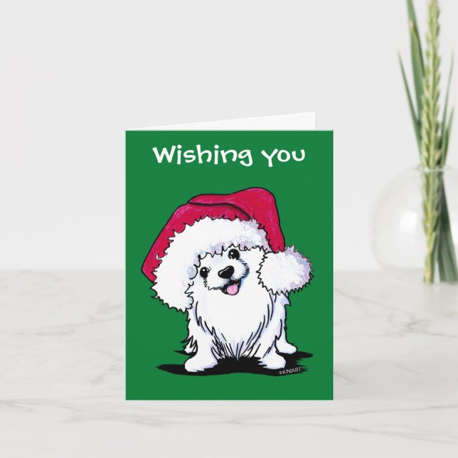 Cartes de Noël de Chien Poméranien KiniArt (Devant)