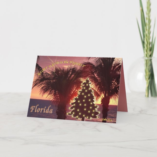Cartes de Noël de coucher du soleil de la Floride (Devant)