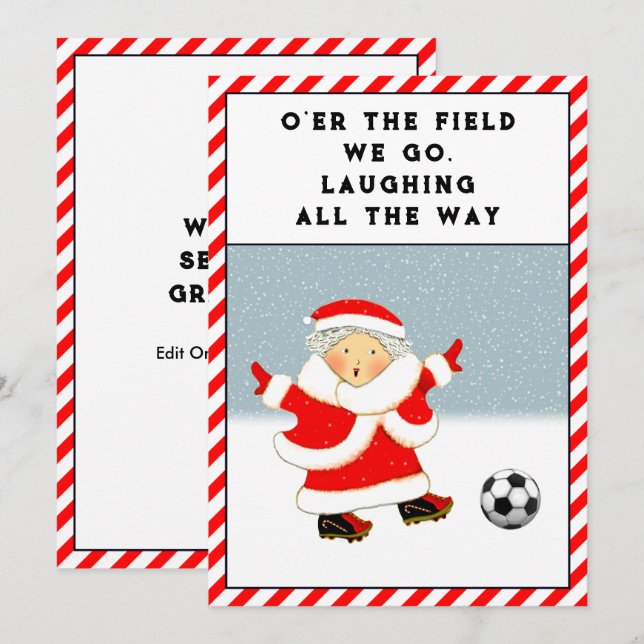 Cartes de Noël de Fêtes de Football (Devant / Derrière)