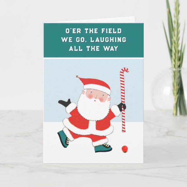 Cartes de Noël de hockey sur gazon (Devant)