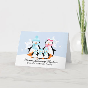 Cartes de Noël de la famille Penguin