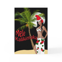 Cartes de Noël de pin-up de Wahine Mele Kalikimaka