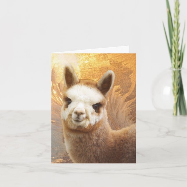 Cartes de Noël de sourire d'alpaga (Devant)
