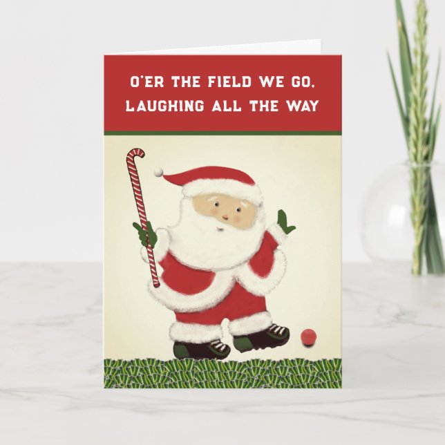 Cartes de Noël de sport de hockey (Devant)