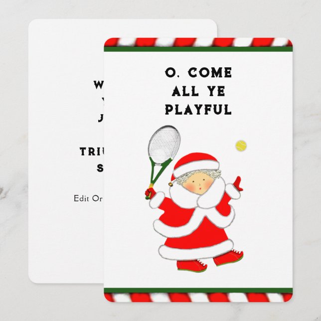 Cartes de Noël de Tennis (Devant / Derrière)