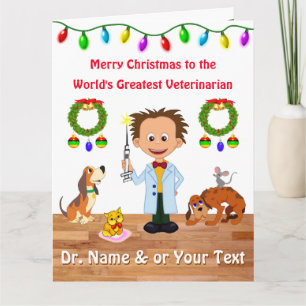 Cartes de Noël de Vétérinaire Personnalisées Homme
