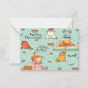 Cartes de Noël des chats amusantes