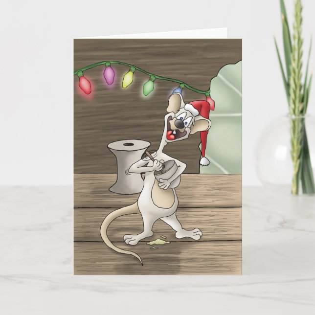 Cartes de Noël des Fêtes : Une Créature remuait (Devant)