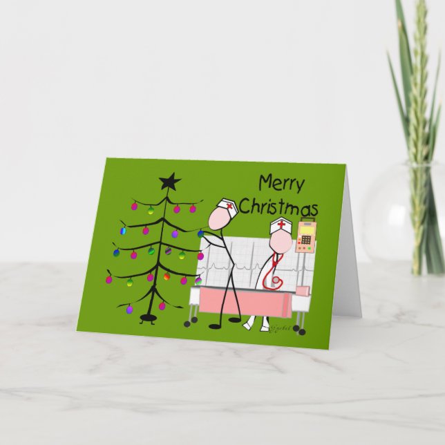 Cartes de Noël des infirmières "Joyeux Noël" (Devant)