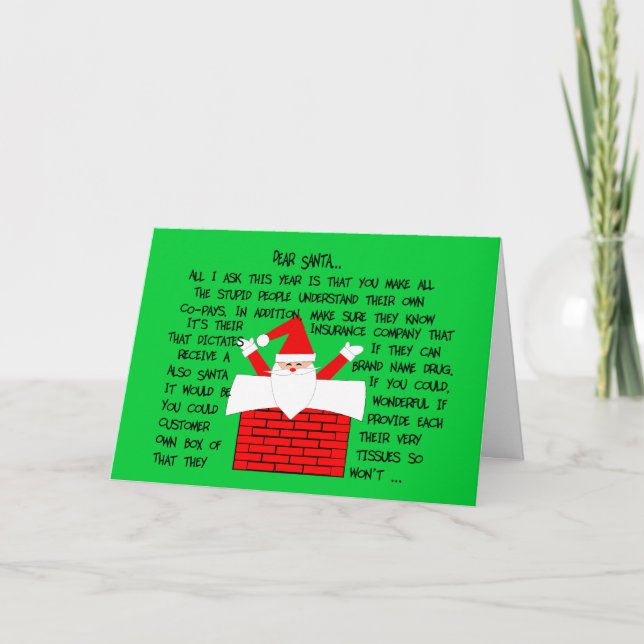 Cartes de Noël des pharmaciens bizarres et amusant (Devant)