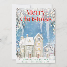 Cartes de Noël - Design de ville, bonhomme de neig