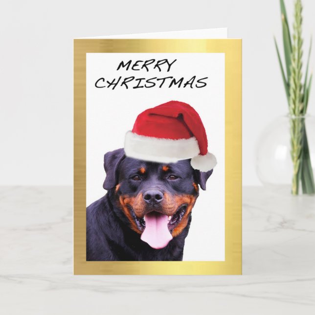 Cartes de Noël design "Rottweiler" (Devant)